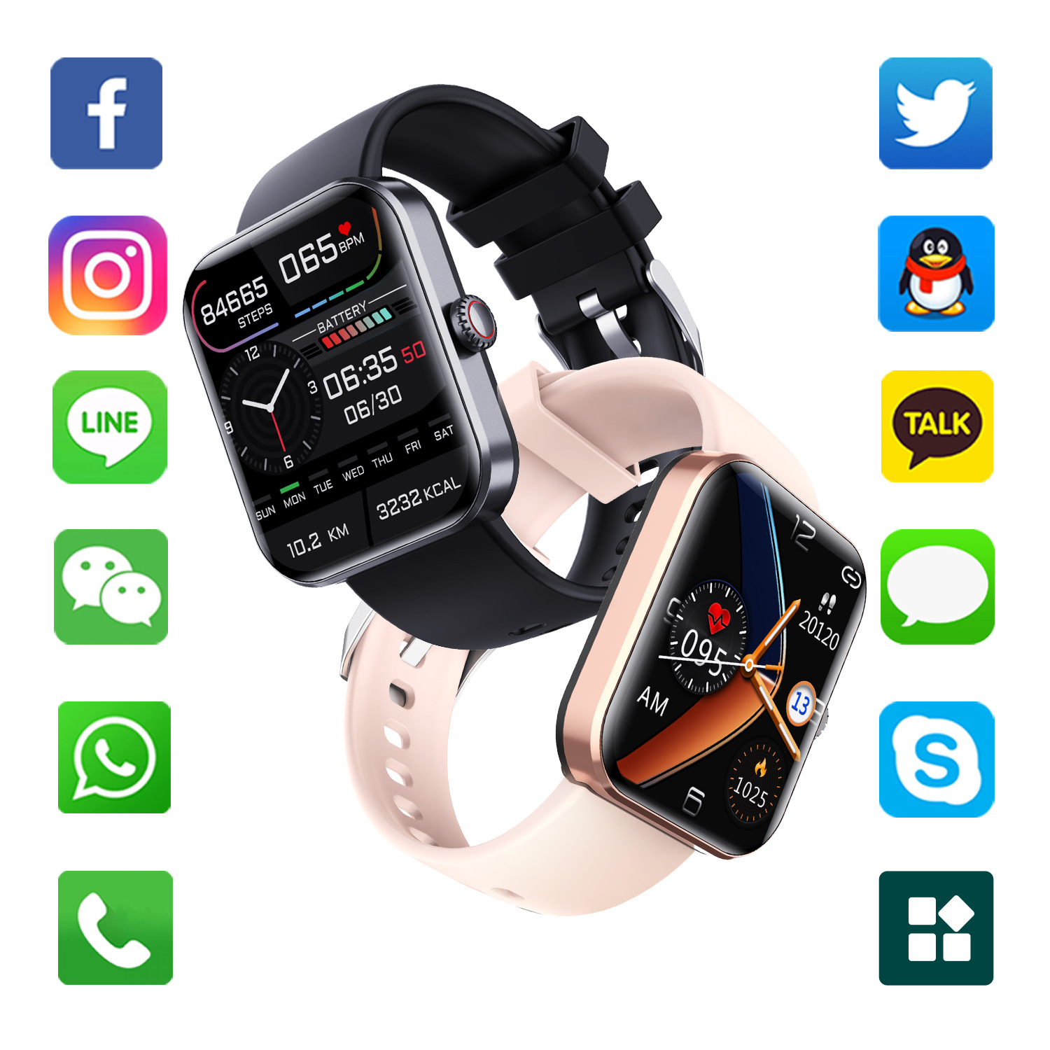 Smart watch fitness heart rate blood oxygen sleep pedometer